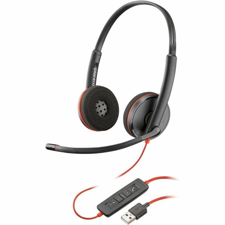 HP Poly Blackwire 3220 USB-A Wired Stereo Headset, Teams Certified, TAA , Black