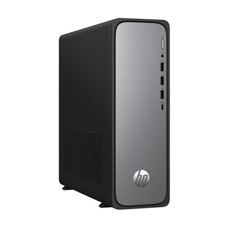 HP OmniDesk S03-0010 Desktop Computer, Intel 300 3.9GHz, 8GB RAM, 256GB SSD, Windows 11 Home, Jack Black/Meteor Silver