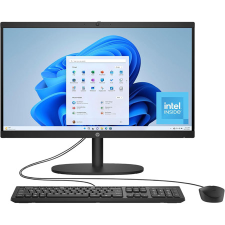 HP 22-dg0340 21.5" Full HD All-in-One Desktop Computer, Intel N200 1.0GHz, 8GB RAM, 512GB SSD, Windows 11 Home, Jet Black