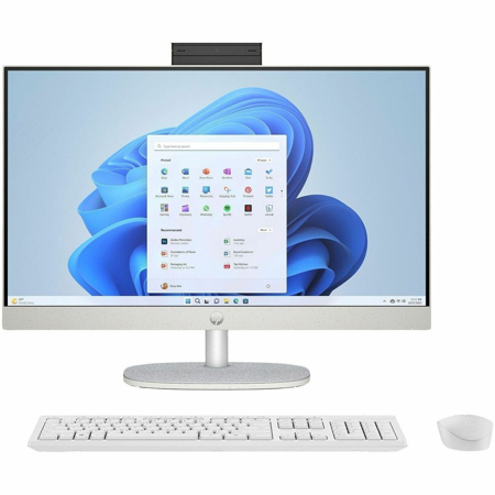 HP 24-cr0047c 23.8" Full HD All-in-One Desktop Computer, Intel Core i5-1334U 1.3GHz, 8GB RAM, 512GB SSD, Windows 11 Home, Shell White - Refurbished