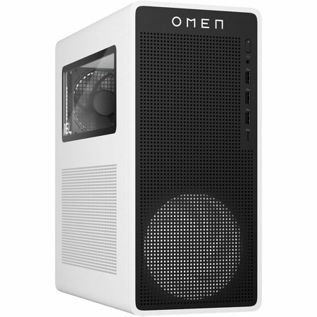 HP OMEN 16L TG03-0110 Gaming Desktop Computer, Intel Core Ultra 5 225F 3.3GHz, 8GB RAM, 512GB SSD, NVIDIA GeForce RTX 3050 8GB, Windows 11 Home, Snow White Metal