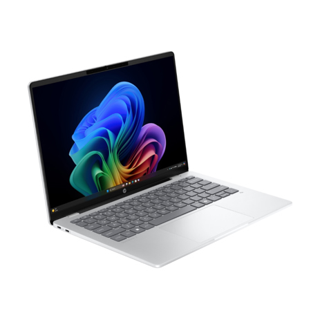 HP OmniBook 5 14-he0020nr 14" WUXGA OLED Copilot+ PC Laptop, Snapdragon X X1-26-100 3.0GHz, 16GB RAM, 512GB SSD, Windows 11 Home, Glacier Silver Aluminum