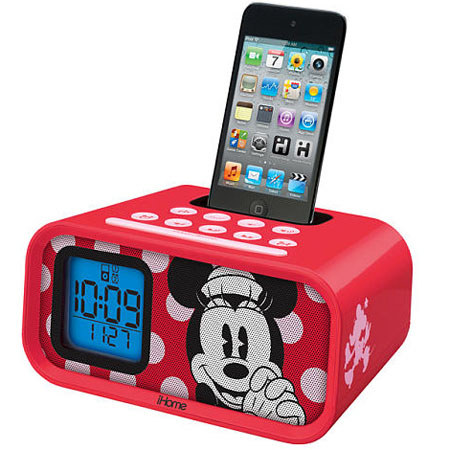 iHome Disney Minnie Mouse Dual Alarm Clock Speaker System for iPod