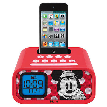 iHome Disney Minnie Mouse Dual Alarm Clock Speaker System for iPod