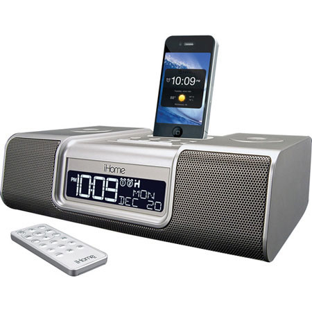 iHome IA9S App-Enhanced Dual Alarm Clock Radio, Silver
