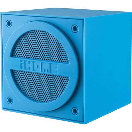 iHome iBT16 Bluetooth Rechargeable Mini Speaker Cube in Rubberized Finish, Blue