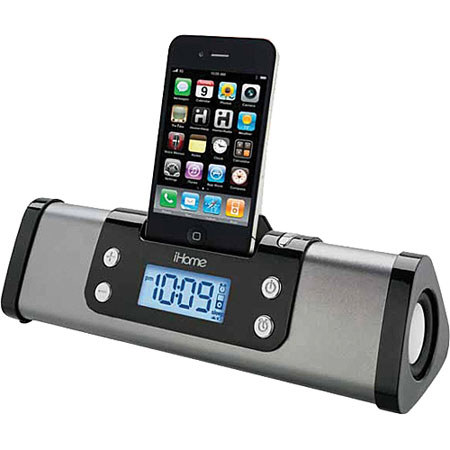 iHome IP16G Alarm Clock Stereo Speaker System, Gunmetal