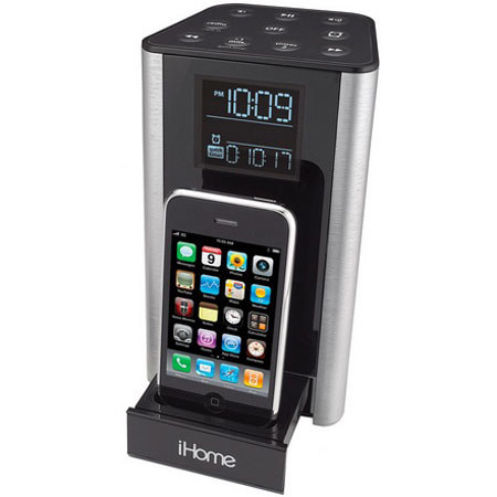 iHome IP39SKC Kitchen Clock Radio System, Silver