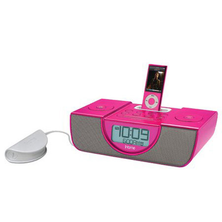 iHome IP43P Dual Alarm Clock Radio for your iPhone/iPod - Pink