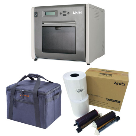 HiTi P525L Roll Photo Printer - Bundle with HiTi 4x6 Media for Photo Printer P520L, Padded Printer Carrying Case