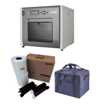 HiTi P525L Compact Dye Sub Photo Printer - With HiTi 5x7" Ribbon and Paper Case 2 Rolls, Slinger Padded Printer Carrying Case