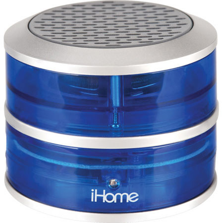 iHome iHM60 CrystalTunes Portable Multimedia Speaker, Blue Translucent
