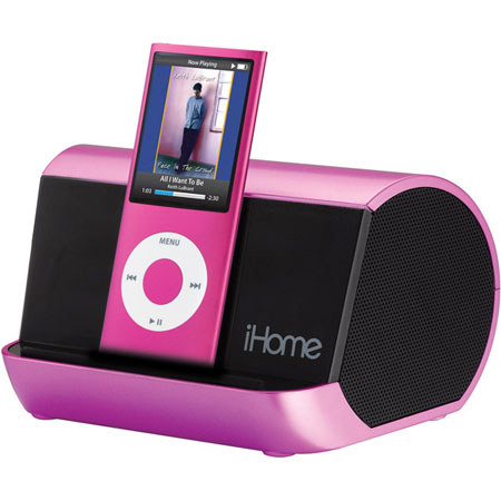 Ihome Portable MP3 Player Speaker System - Pink