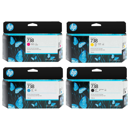 HP 738 130ml Black/Cyan/Magenta/Yellow DesignJet Ink Cartridge
