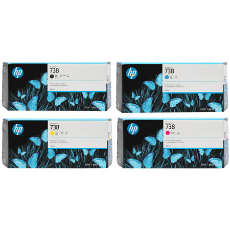HP 738 300ml Black/Cyan/Magenta/Yellow DesignJet Ink Cartridge
