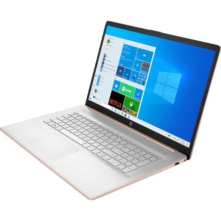 HP 17-cn0039ds 17.3" HD+ Touchscreen Notebook Computer, Intel Pentium Gold 7505 2GHz, 8GB RAM, 512GB SSD, Windows 11 Home, Microsoft Office 365 1 Year Subscription, Pale Rose Gold - Refurbished