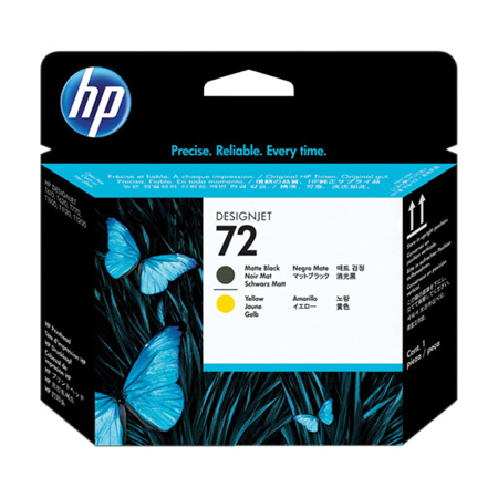 HP 72 MatteBlack and Yellow Printhead