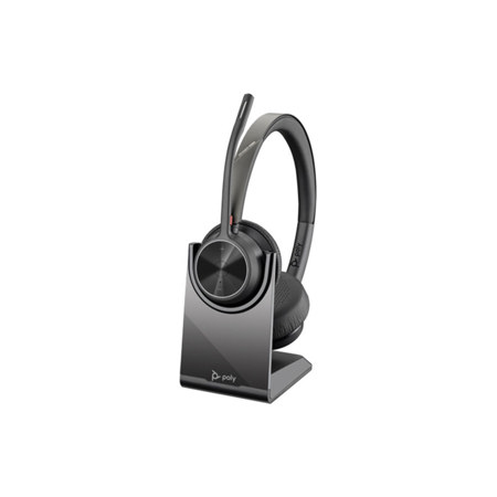 HP Poly Voyager 4320 UC Wireless Stereo Headset with Charging Stand and USB-A Adapter, Zoom Certified