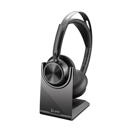 HP Poly Voyager Focus 2 UC Wireless Stereo Headset w/Stand & USB-A, Zoom Cert.