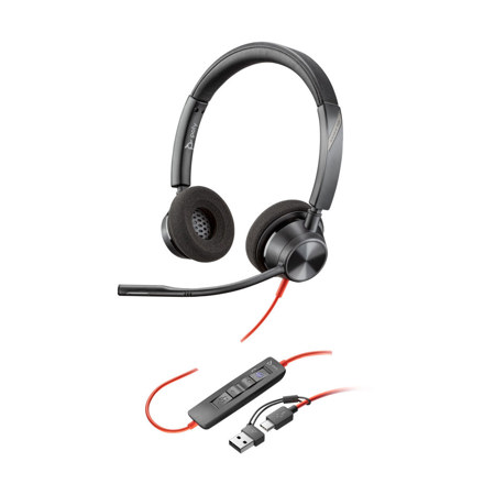 HP Poly Blackwire 3320 USB-C Wired Stereo Headset, Microsoft Teams Certified, Black