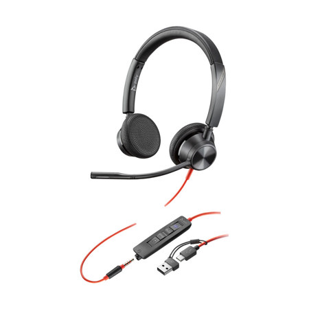 HP Poly Blackwire 3325 USB-C Wired Stereo Headset, Black