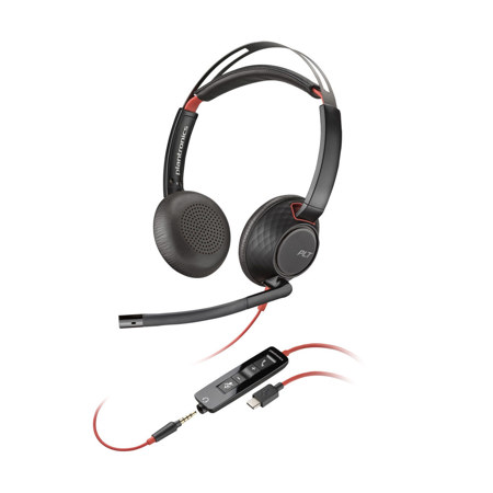 HP Poly Blackwire 5220 USB-C Wired Stereo Headset, Black