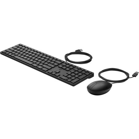 HP 320MK USB-A Wired Desktop Keyboard and Mouse, Black