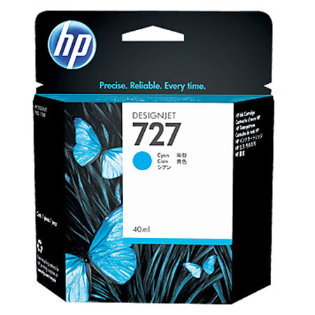 HP 727 40-ml Cyan Designjet Ink Cartridge