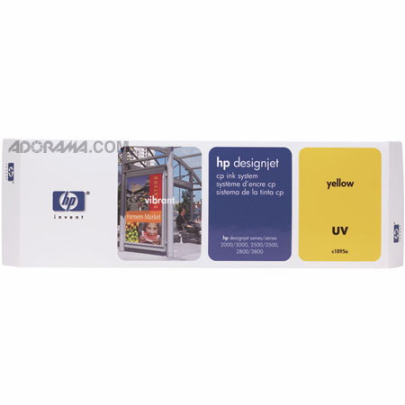 HP UV Yellow Ink Cartridge for the DesignJet 2000CP, 2500CP, 2800CP, 3000CP, 3500CP and 3800CP Inkjet Printers.