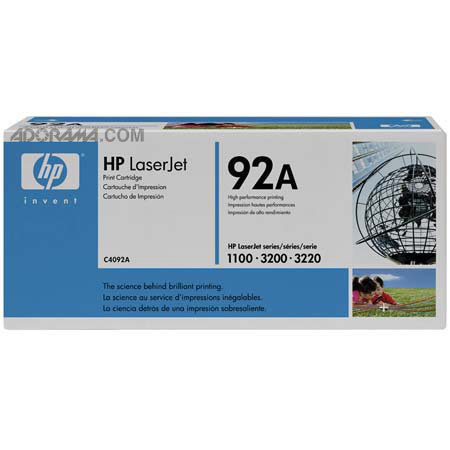 HP C4092A Black Cartridge for HP LaserJet, 2500 Copies