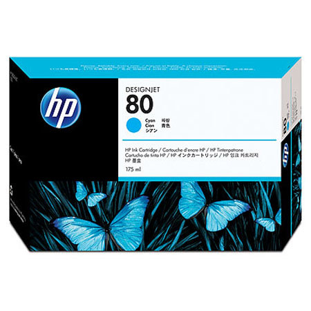 HP C4872A 80 175-ml Cyan Ink Cartridge