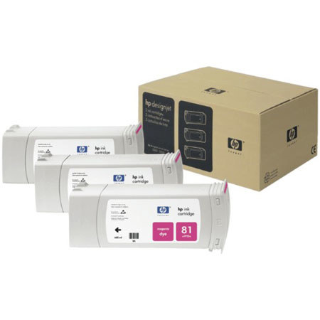 HP 81 3 Pack 680-ml Magenta Dye Ink Cartridges