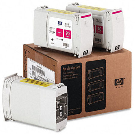 HP 90 3 Pack 400-ml Magenta Ink Cartridges
