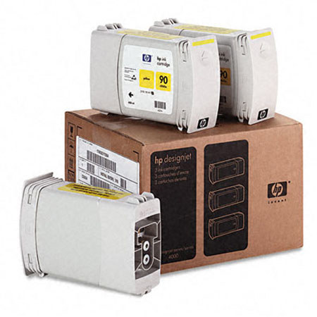 HP 90 3 Pack 400-ml Yellow Ink Cartridges