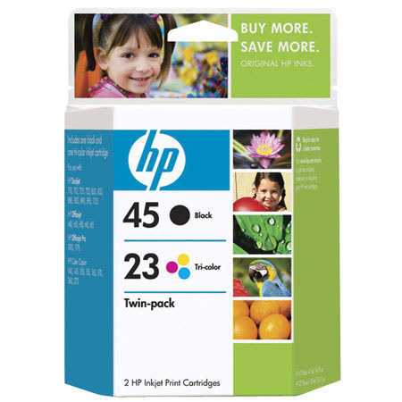 HP No. 45/23 Combo Pack, Black/Tri-Color Inkjet Cartridges for Assorted Printers