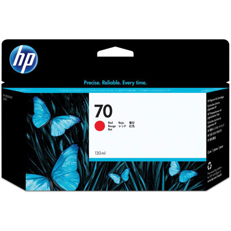 HP 70 Red Vivera Ink Cartridge for DesignJet Inkjet Printers, 130ml