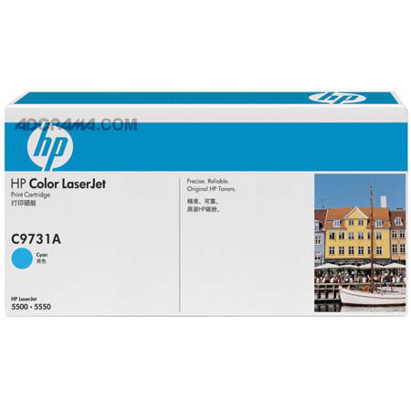 HP C9731A Color LaserJet Cyan Print Cartridge, Yields 12,000 Pages