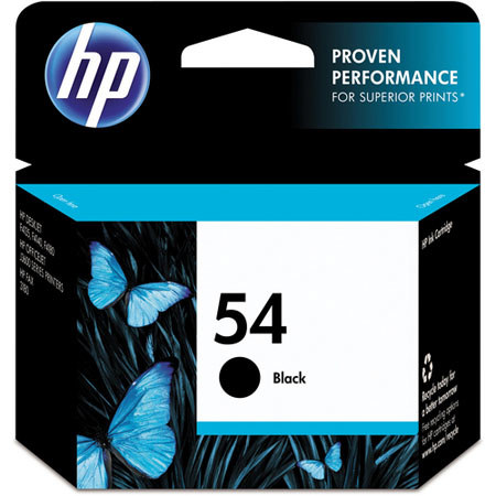HP CB334AN 54 Black Inkjet Print Cartridge, 600 Pages