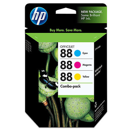 HP 88 Print Cartridge Combo Pack, Cyan/Magenta/Yellow