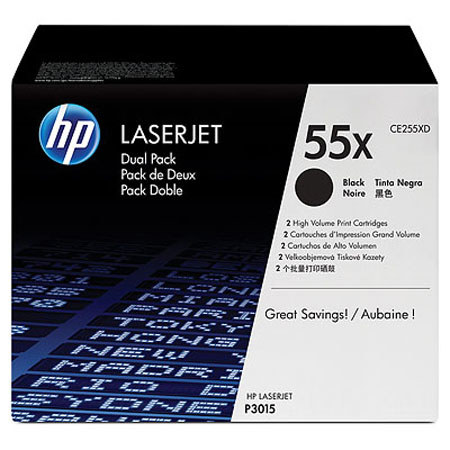 HP CE255XD Black Dual Pack LaserJet Toner Cartridges