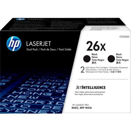 HP 26X High Yield Black Original Laser Toner Cartridge, 2 Pack