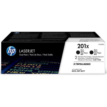 HP 201X High Yield Black Original Laser Toner Cartridge for Color LaserJet Pro M252, M277 Printer, 2800 Page Yield Per Cartridge, 2 Pack