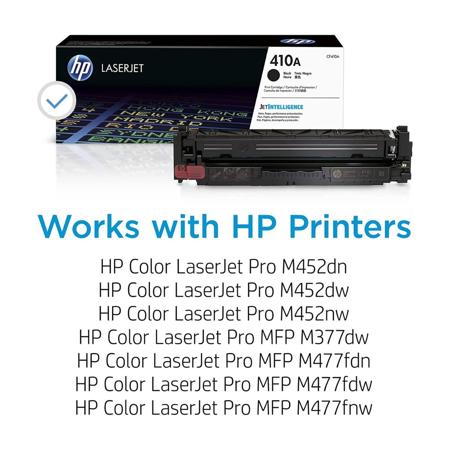 thumbnail interactive-video image 1 of Compatible Toner For HP CF410A 410X Series – Black, Cyan, Magenta, Yellow – Fits M477fnw M452dw 1 of 5