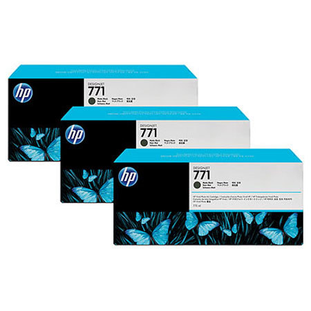 HP CR250A 771 3 Pack 775-ml Matte Black Ink Cartridges