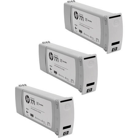 HP CR256A 771 3 Pack 775-ml Photo Black Ink Cartridges