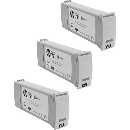 HP CR257A 771 3 Pack 775-ml Light Gray Ink Cartridges