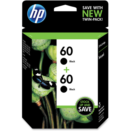HP 60 Black Original Ink Cartridge, Pack of 2
