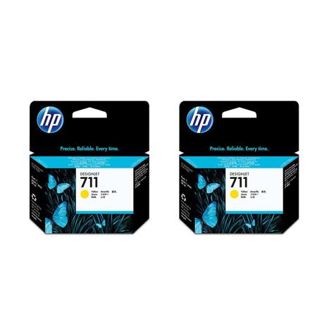 2 Pack HP 711 29ml Yellow Ink Cartridge