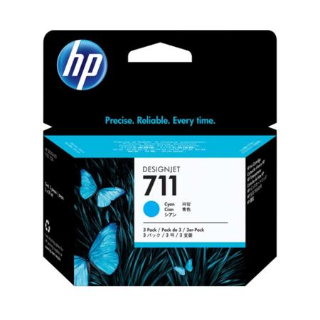 HP 711 3-Pack 29-ml Cyan Ink Cartridges