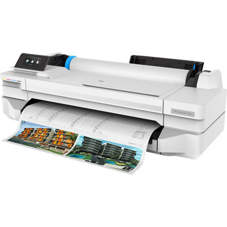 HP DesignJet T125 Plotter Printer 24" w/Mobile Printing (5ZY57A) W/Stand Bundle